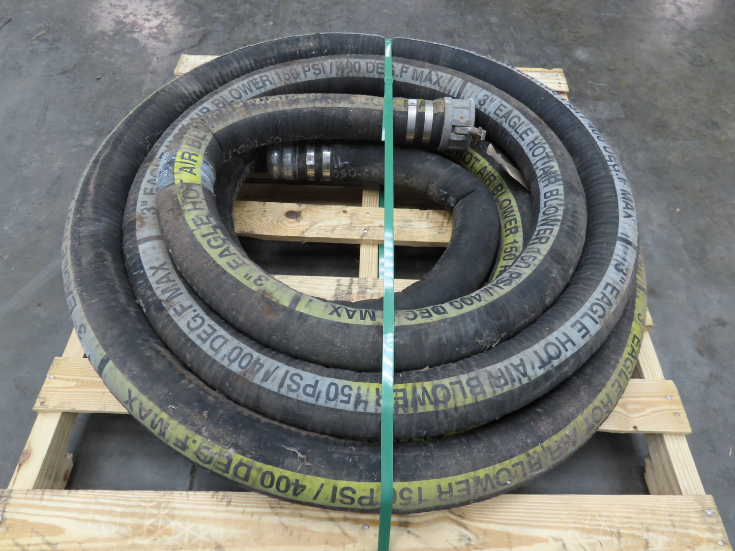 Eagle 3" ID x 48' Hot Air Compressor Dry Bulk Blower Hose Black Rubber 150 PSI