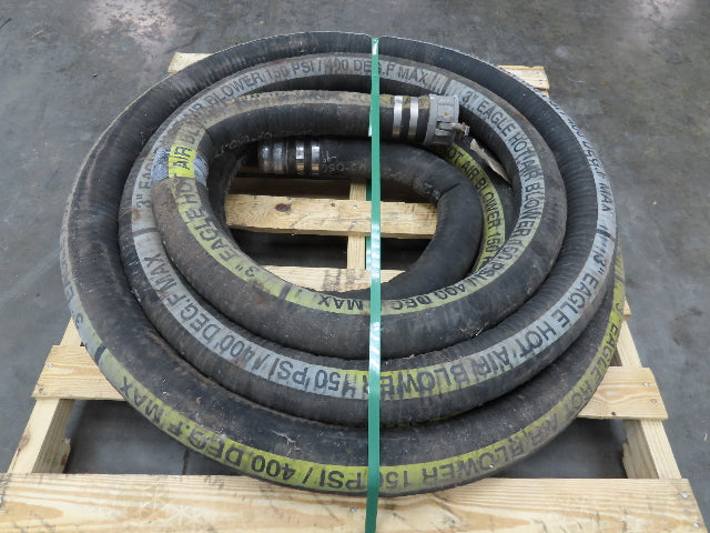 Eagle 3" ID x 48' Hot Air Compressor Dry Bulk Blower Hose Black Rubber 150 PSI
