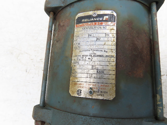 Reliance L56WG16B Master XL 1/2Hp 15:1 Gearmotor 117RPM 230/460V 3PH 56C w/Brake