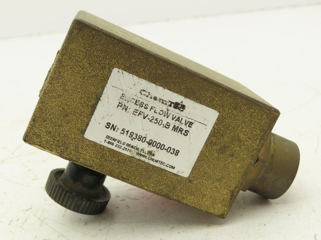 Chemtec EFV-250-B-MRS Adjustable Excess Flow Valve, 1/4" NPT