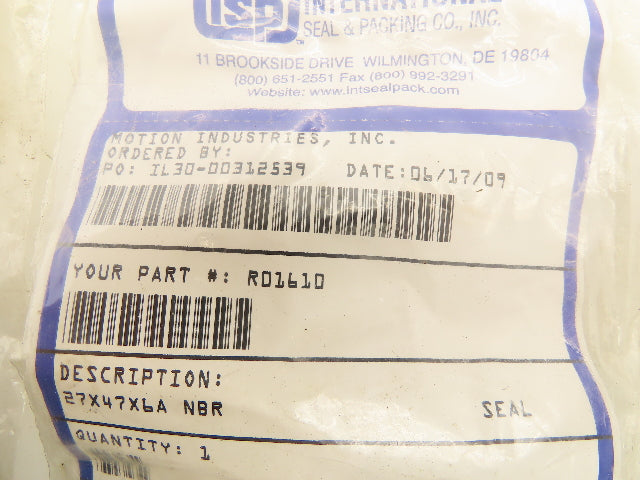 ISP R01610 Oil Seal 1" ID 1.850" OD Lot of 8