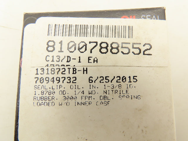 TCM 131872TB-H-BX Oil Seal Carbon Steel 1.375" ID 1.874" OD Lot of 8