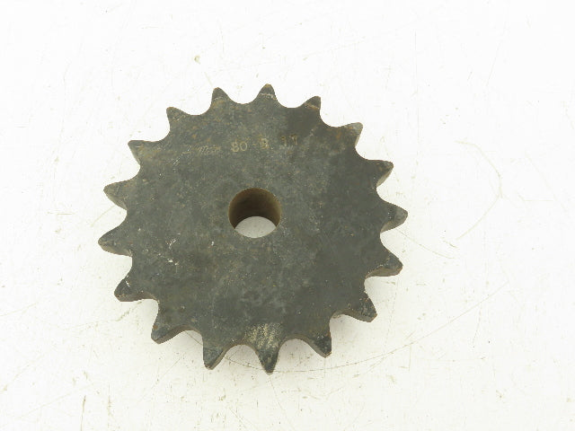 Martin 80B17 Sprocket # 80 Roller Chain 17 Tooth B Hub 1" Stock Bore