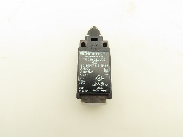 Schmersal TR 236-02z-U90-M20 Roller Plunger Limit Switch