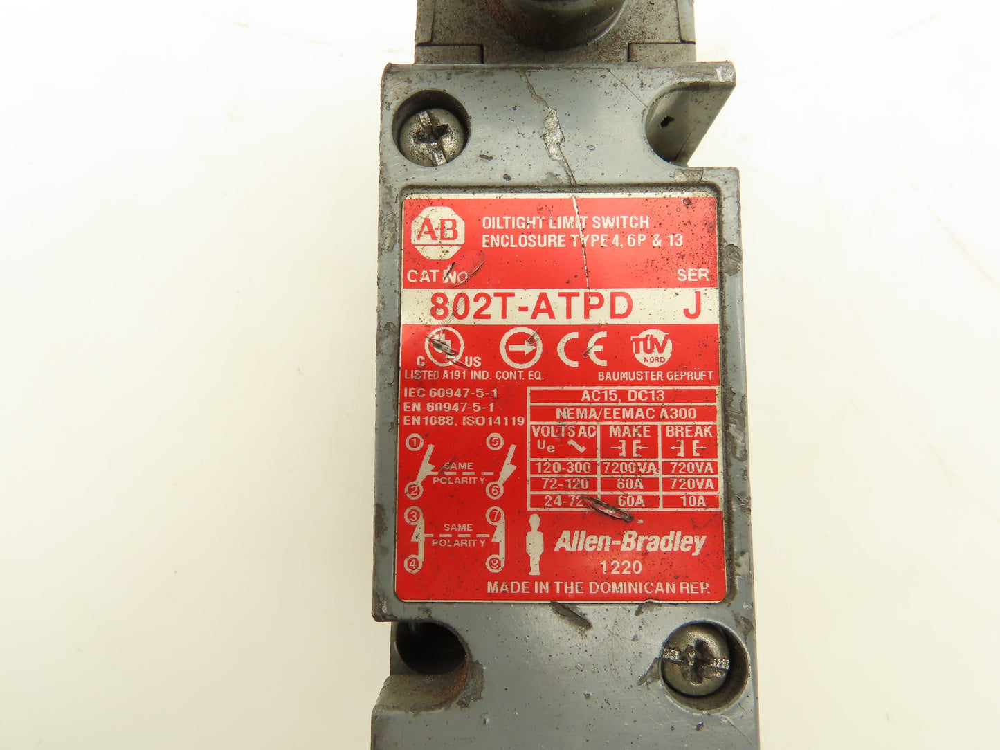 Allen Bradley 802T-ATPD Oiltight Limit Switch