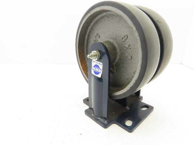RWM Kingpinless 2-75 Rigid Plate 8"x2" Dual Caster Wheel Urethane on Iron 3000Lb