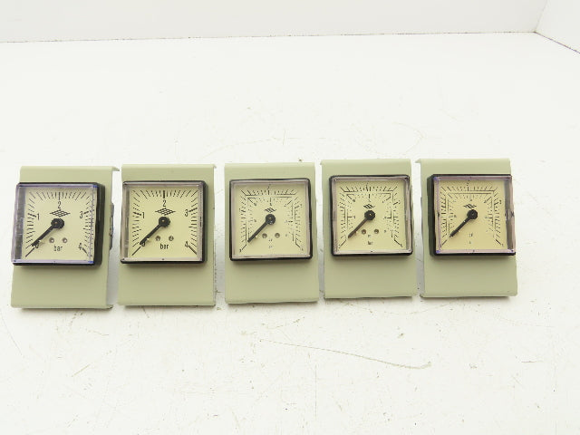 Square 2" Air Pressure Gauge 4 Bar 58psi Lot of 5