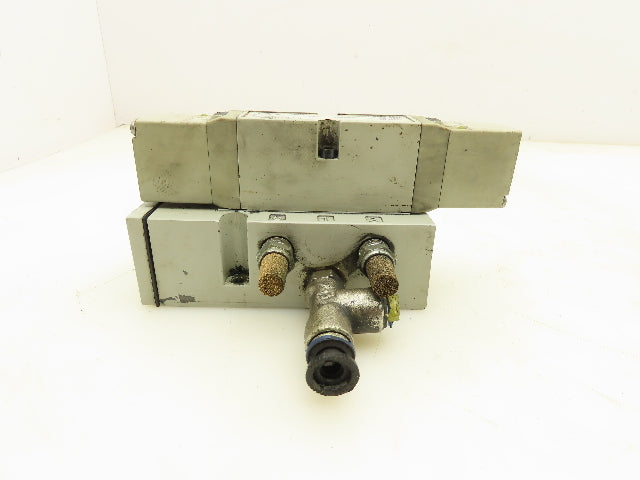 Numatics 122BB400M000061 Pneumatic 4/2 Solenoid Valve w/Manifold Base 24VDC