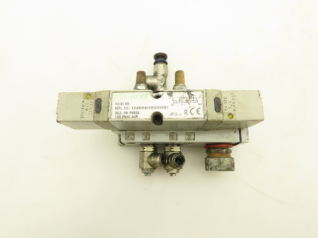 Numatics 122BB400M000061 Pneumatic 4/2 Solenoid Valve w/Manifold Base 24VDC