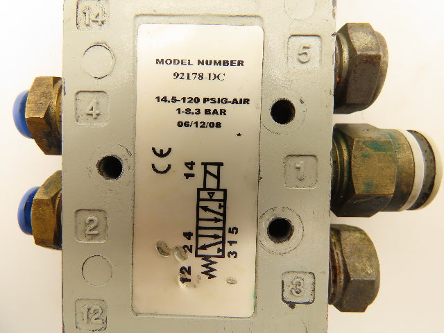 Numatics 92178-DC Solenoid Valve 24VDC 4.0W 14.5-120 PSIG 1-8.3 Lot Of 2
