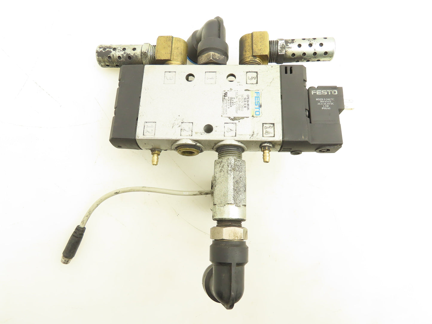 Festo CPE24-M1H-5LS-3/8 Pneumatic Solenoid Valve 24VDC 3/2 Way