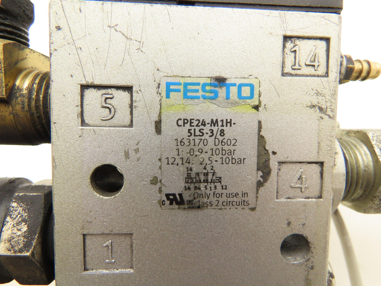 Festo CPE24-M1H-5LS-3/8 Pneumatic Solenoid Valve 24VDC 3/2 Way