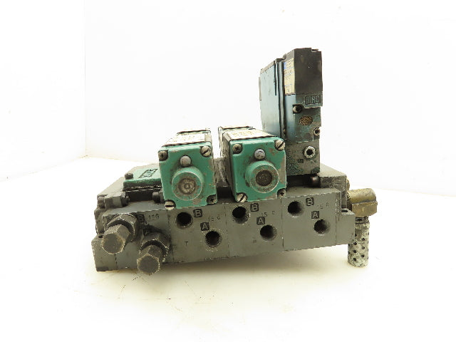 Numatics/Mac 081SS400M000061 Pneumatic Manifold 3 Solenoid Valve 24VDC