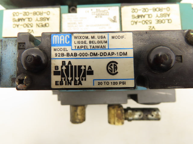 Numatics/Mac 081SS400M000061 Pneumatic Manifold 3 Solenoid Valve 24VDC