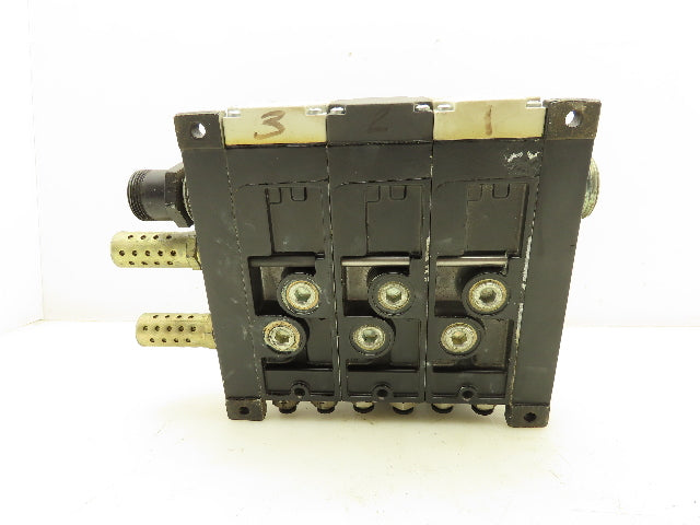 Parker F55VXBG019A Pneumatic Manifold 3 Valve Assembly 24VDC 2.3W 145 PSI