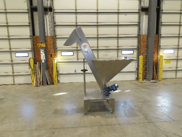 Marin G&C Bottle Cap Elevator Stainless Hopper 8" Incline Conveyor 2-15 FPM 480V