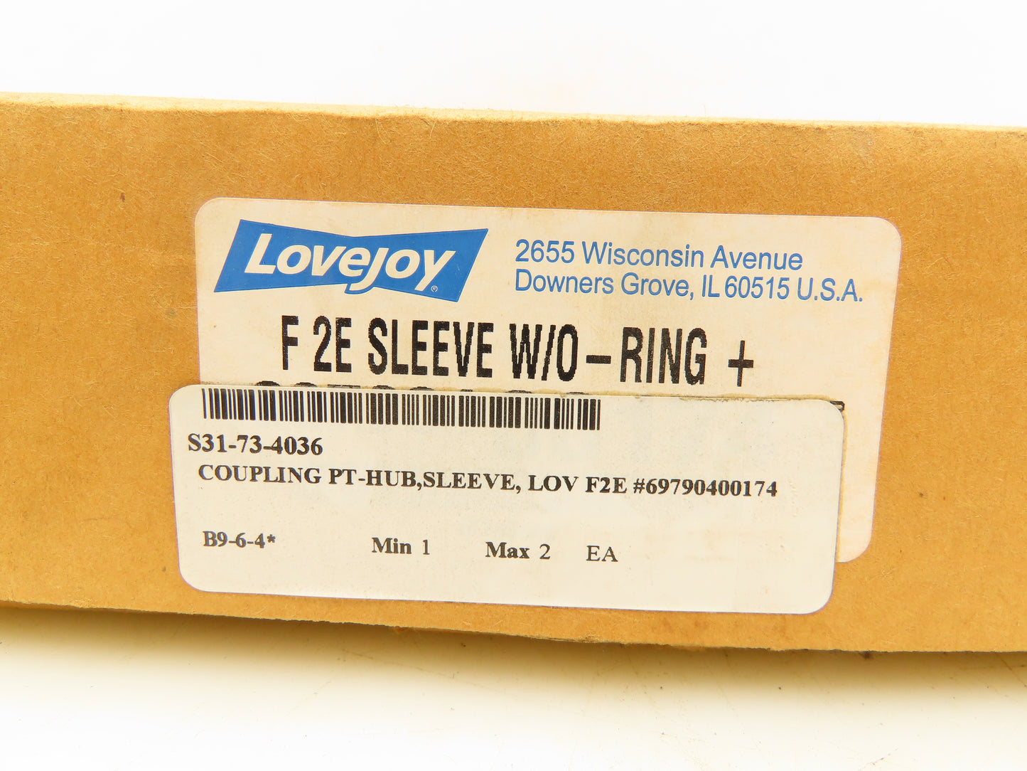 Lovejoy 69790400174 Coupling F2E Sleeve With O Ring