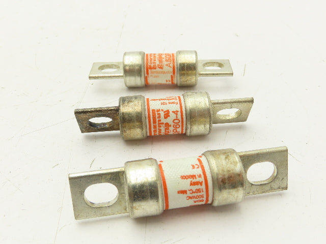 Ferraz Shawmut A50P60-4 Amp-Trap Fuse 60A 500V Lot of 3