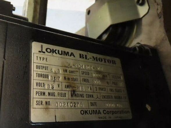Okuma LU-15 CNC Lathe 12-Position Turret Tool Changer Servo Motor BL MC140J 30T