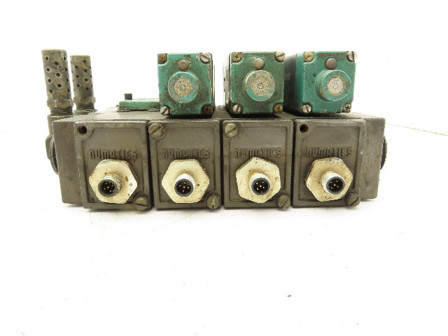 Numatics 081SS600M000061 4-Station Flexiblok Manifold 24VDC Solenoid Valves