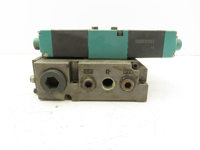 Numatics 081SS600M000061 4-Station Flexiblok Manifold 24VDC Solenoid Valves