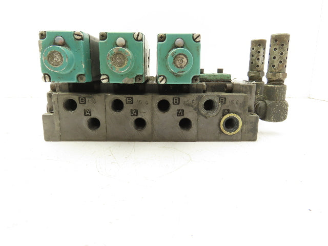 Numatics 081SS600M000061 4-Station Flexiblok Manifold 24VDC Solenoid Valves