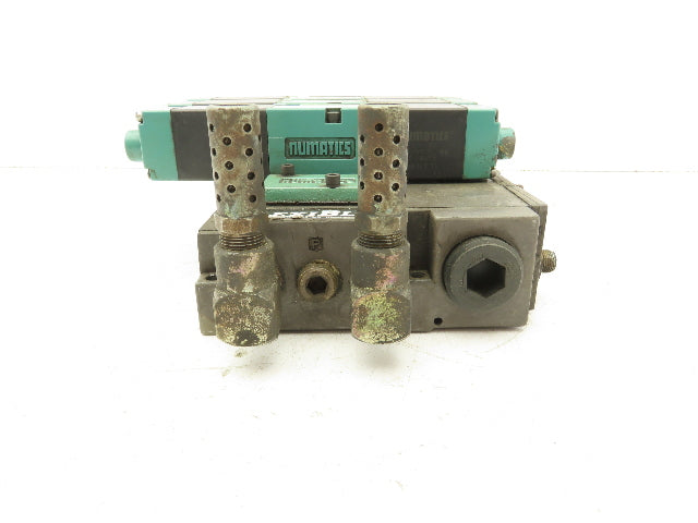 Numatics 081SS600M000061 4-Station Flexiblok Manifold 24VDC Solenoid Valves