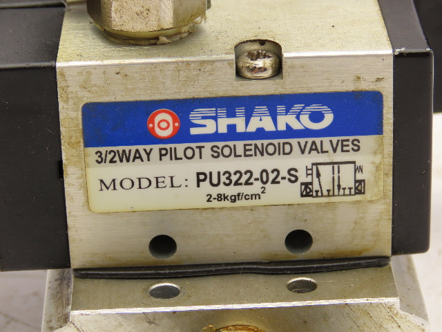 Shako PU322-02-S PU520-02D Pneumatic Solenoid Valve 3-Station Manifold 24VDC