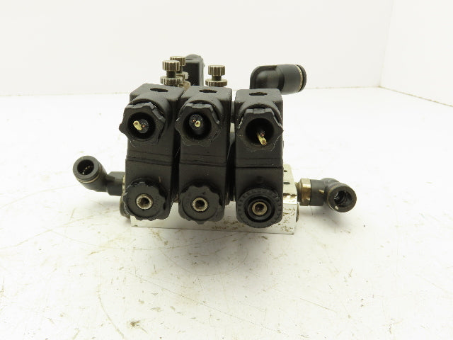 Shako PU322-02-S PU520-02D Pneumatic Solenoid Valve 3-Station Manifold 24VDC