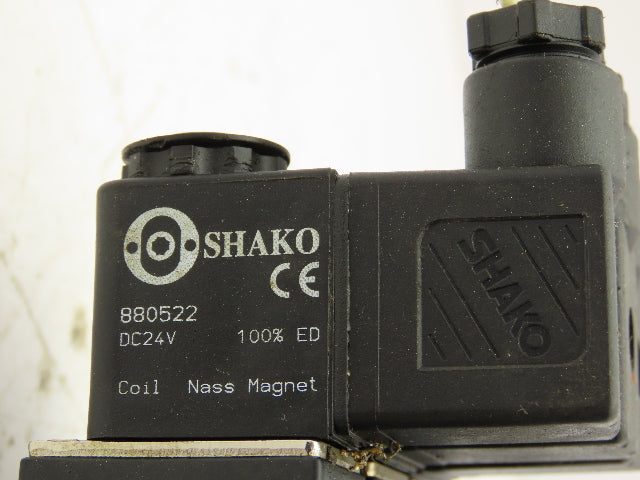 Shako PU322-02-S PU520-02D Pneumatic Solenoid Valve 3-Station Manifold 24VDC