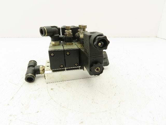 Shako PU322-02-S PU520-02D Pneumatic Solenoid Valve 3-Station Manifold 24VDC
