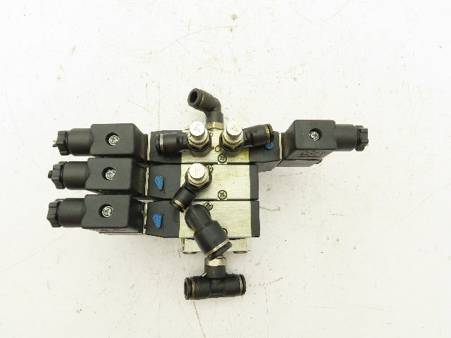 Shako PU322-02-S PU520-02D Pneumatic Solenoid Valve 3-Station Manifold 24VDC