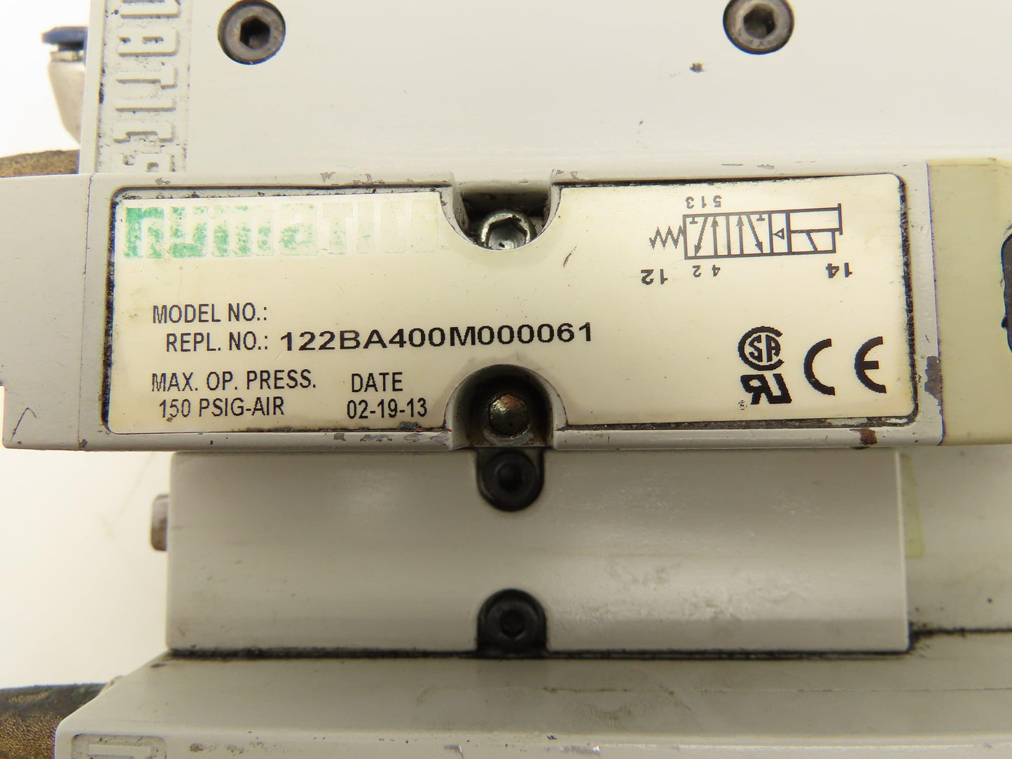 Numatics 122BA400M000061 Pneumatic Solenoid Valve 2-Station Manifold 24VDC
