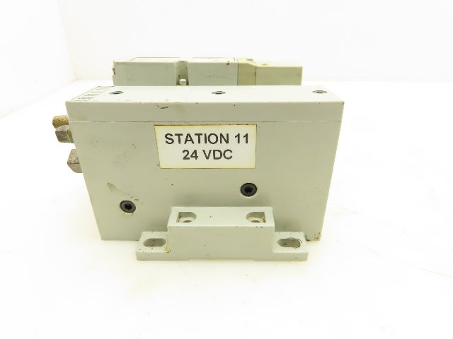 Numatics 122BA400M000061 Pneumatic Solenoid Valve 2-Station Manifold 24VDC