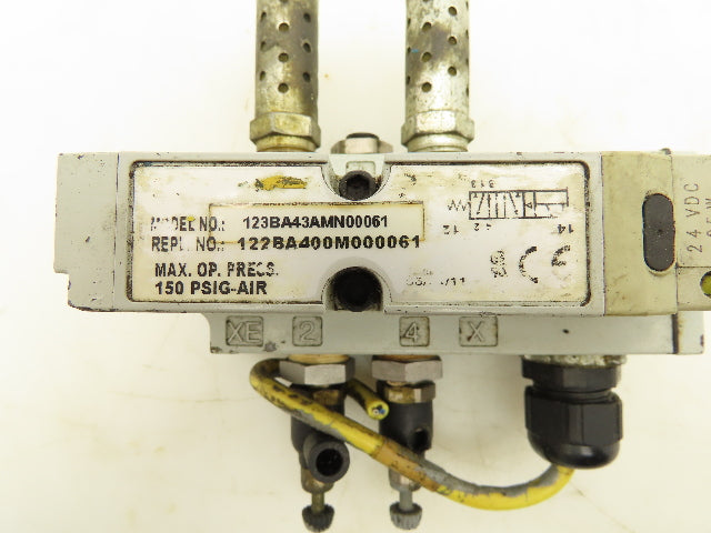 Numatics 123BA43AMN00061 Pneumatic Solenoid Valve w/Manifold Base 24VDC
