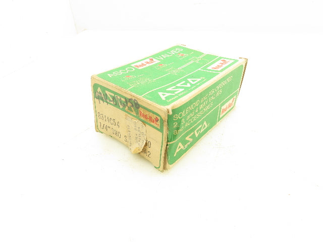 Asco 8314C54 Red Hat Solenoid Valve 120V 11W 90PSI 3NO 1/4"NPT 1/8" Orifice