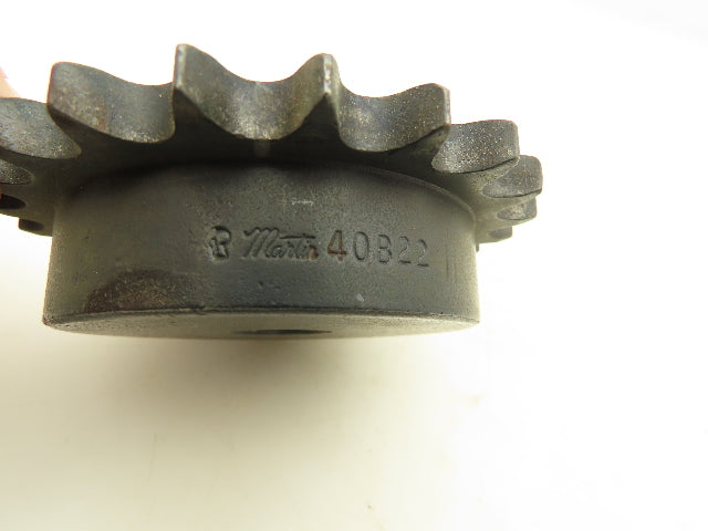 Martin 40B22 Roller Chain Sprocket # 40 B Hub 22T 0.6250" Stock Bore Lot Of 2