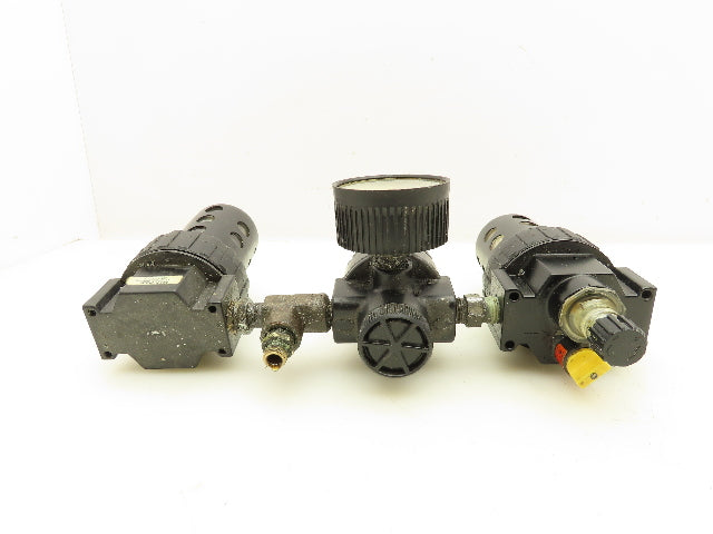 Parker 16L12BE/06F22AC Compressed Air Line Filter Regulator Lubricator 3pc Combo
