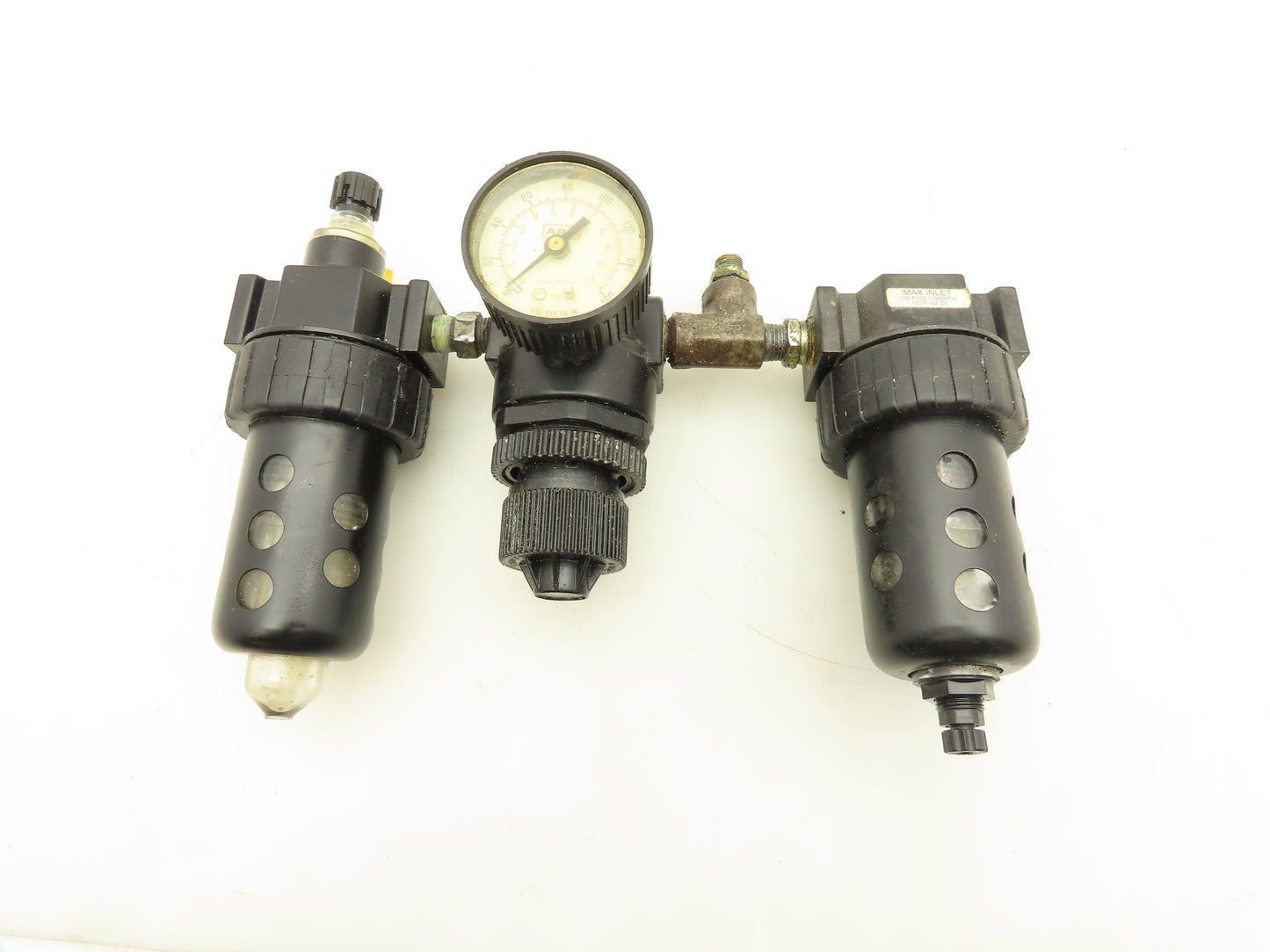 Parker 16L12BE/06F22AC Compressed Air Line Filter Regulator Lubricator 3pc Combo