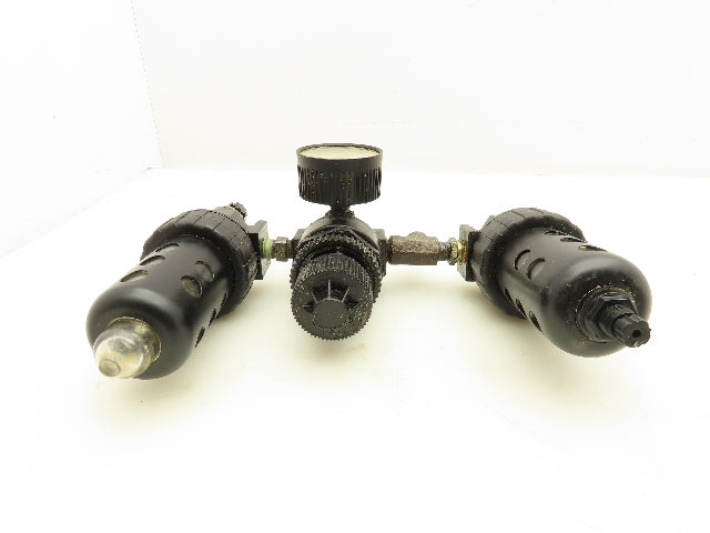 Parker 16L12BE/06F22AC Compressed Air Line Filter Regulator Lubricator 3pc Combo