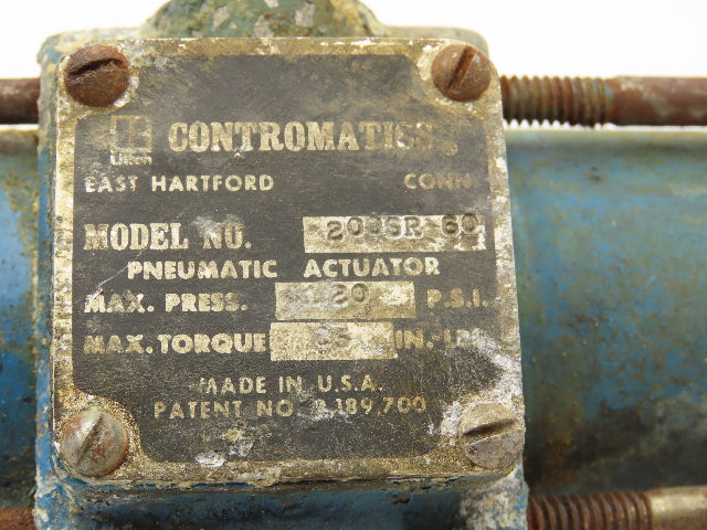 Contromatics 200SR 60 Pneumatic Valve Actuator Spring Return 120 PSI 85 In/Lb
