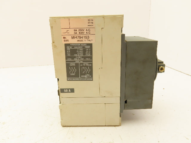 ABB S3N SACE S3 Circuit Breaker 400VAC 3A 3 Pole 120"LBS Torque