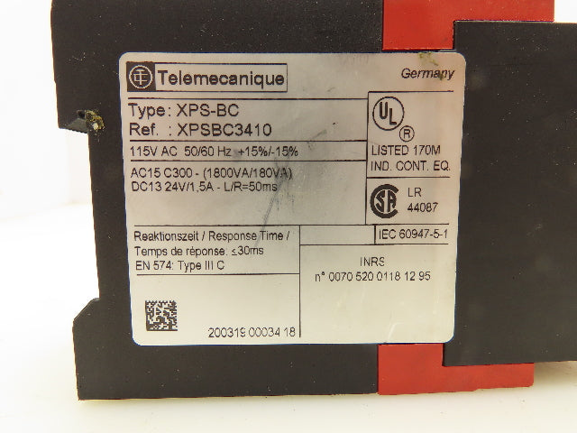 Telemecanique XPS-BC XPSBC3410 Safety Control Relay Preventa