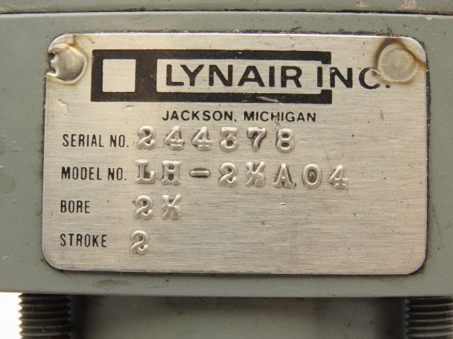 Lynair LH-2-1/2A04 Hydraulic Cylinder 2.5" Bore 2" Stroke 1500 PSI Foot Mount