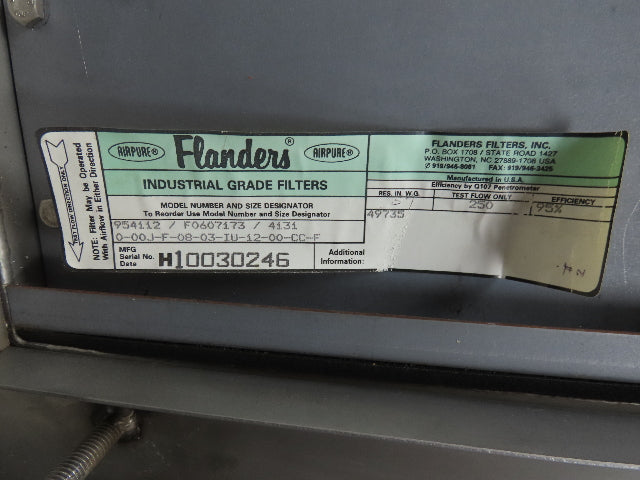 Indeeco Process Air Heater 57KW 480V 3Ph 600°F Open Coil Airpure Flanders Filter