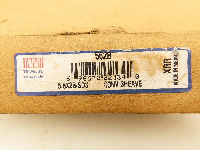 TB Woods 5.6X2B-SDS Conv Sheave 2 Groove Pulley 4200 Max RPM 5.95OD