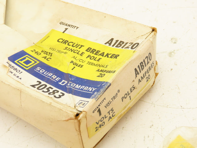 Square D A1B120 Circuit Breaker Vista Trip 120/240VAC 20A 1 Pole