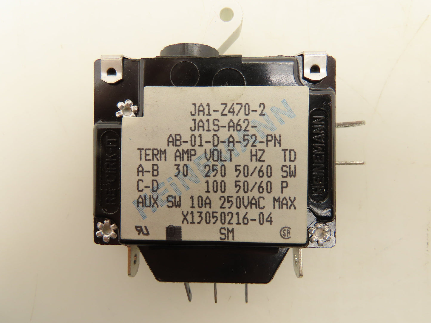 Heinemann JA1-Z470-2 Circuit Breaker 250VAC 30A 50/60HZ