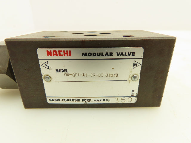 Nachi 0W-G01-A1-CR-D2-3104B Modular Pressure Switch Valve