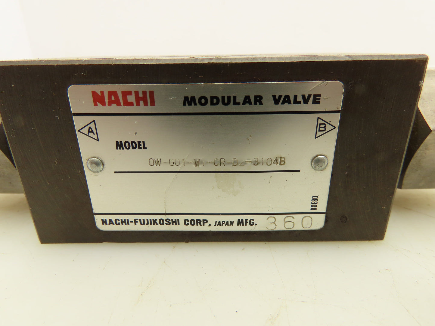 Nachi OW-G01-W1-CR-D2-3104B Hydraulic Modular Pressure Switch Valve